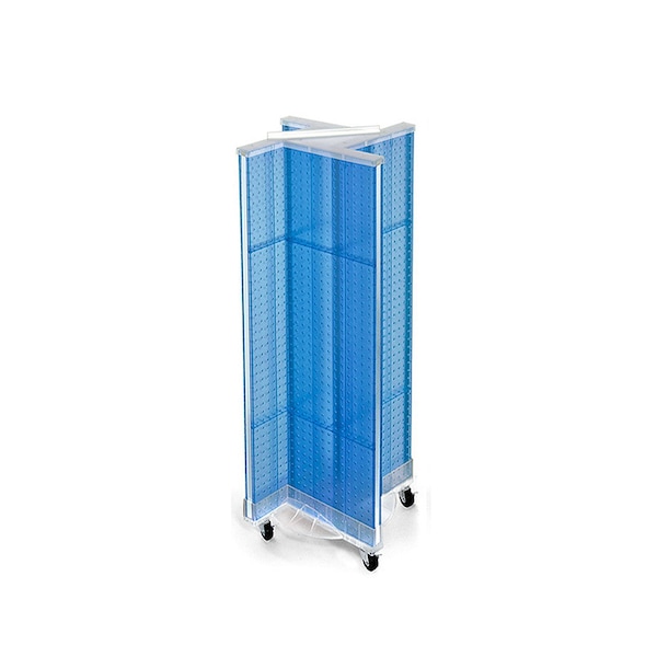 Pinwheel Pegboard Floor Display on Revolving Base. Spinner Rack Stand.